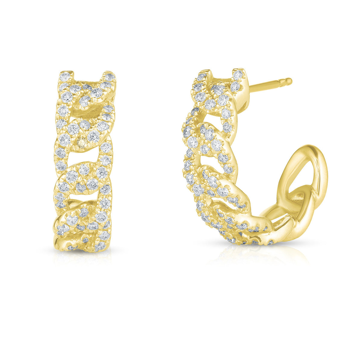 Urbaetis Diamond Curb Chain Hoops