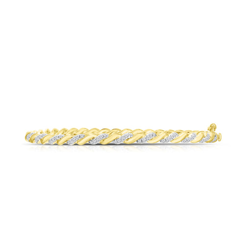 Urbaetis Twisted Gold and Diamond Bangle