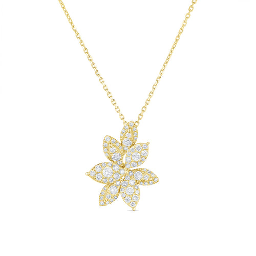 Urbaetis Pave Diamond Flower Necklace