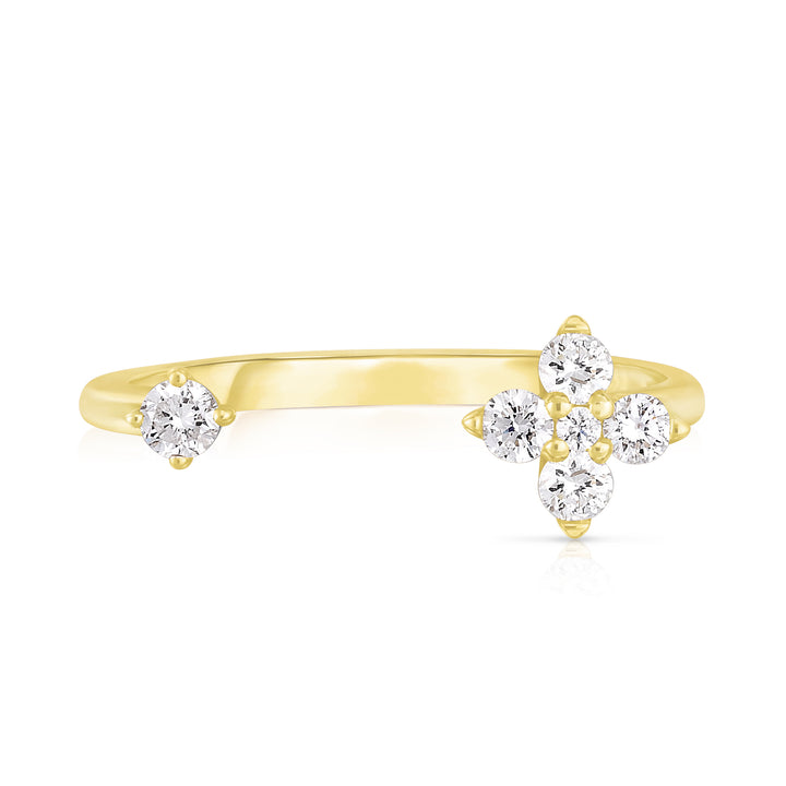 Open Diamond Kousa Flower Ring