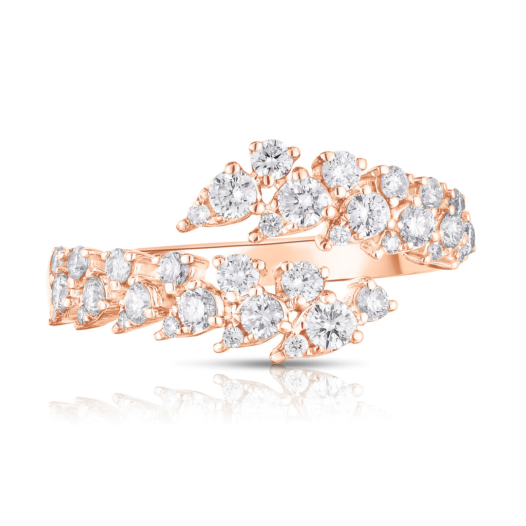 Pear and Round Diamond Bypass Ring