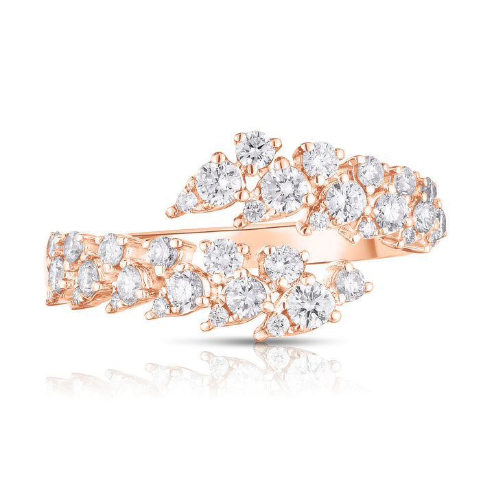 Pear and Round Diamond Bypass Ring