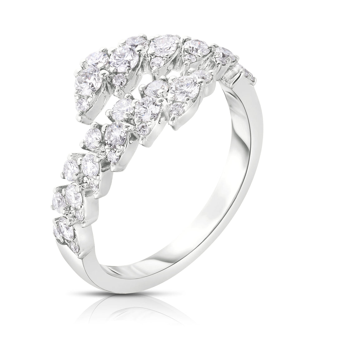 Pear and Round Diamond Bypass Ring