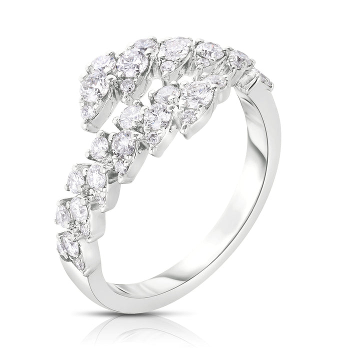Pear and Round Diamond Bypass Ring
