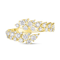 Pear and Round Diamond Bypass Ring