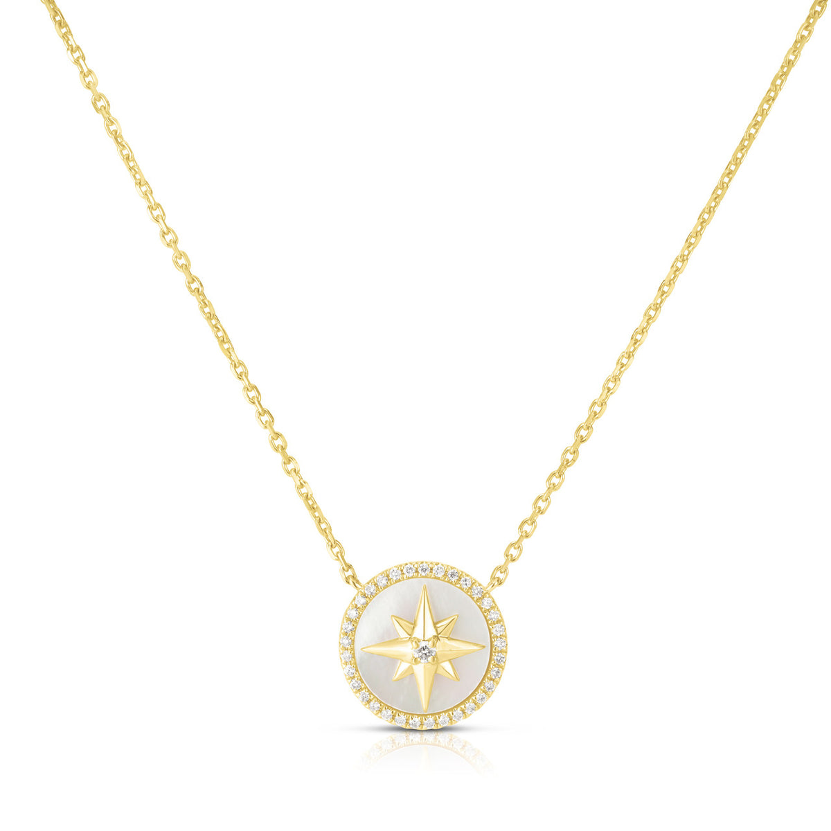 Mother Of Pearl Diamond Star Necklace