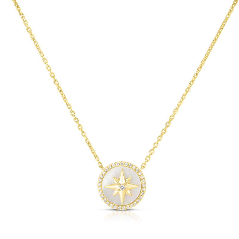 Mother Of Pearl Diamond Star Necklace